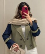 ترنچ کت سبز کد 1030 - تصویر 2